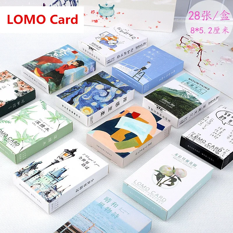 28 листов/набор милые цветочные и животные серии Lomo открытки/Поздравительные