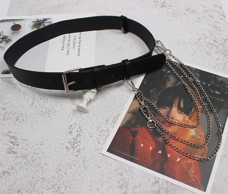 WKOUD EAM 2020 новый индивидуальный ремень из искусственной кожи для женщин панк