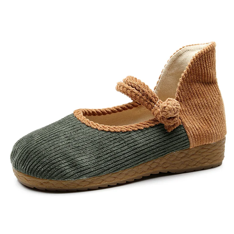 

YourSeason Corduroy Cotton Ladies Casual Flat Platforms Shoes Solid Color Women Comfort Work Sneakers Retro