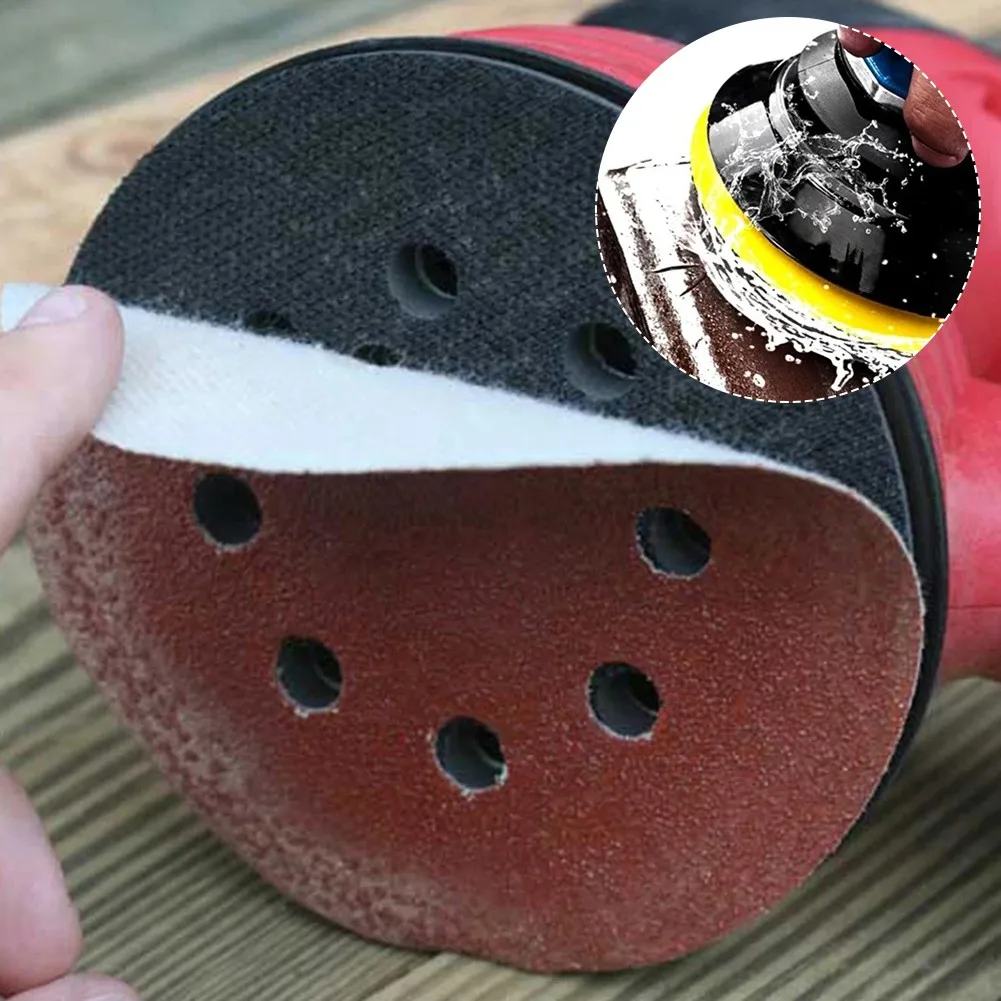 

15 Pcs Round Sanding Paper 5 Inch 8 Hole Hook & Loop Sanding Sheets Polishing Disc Sander Parts