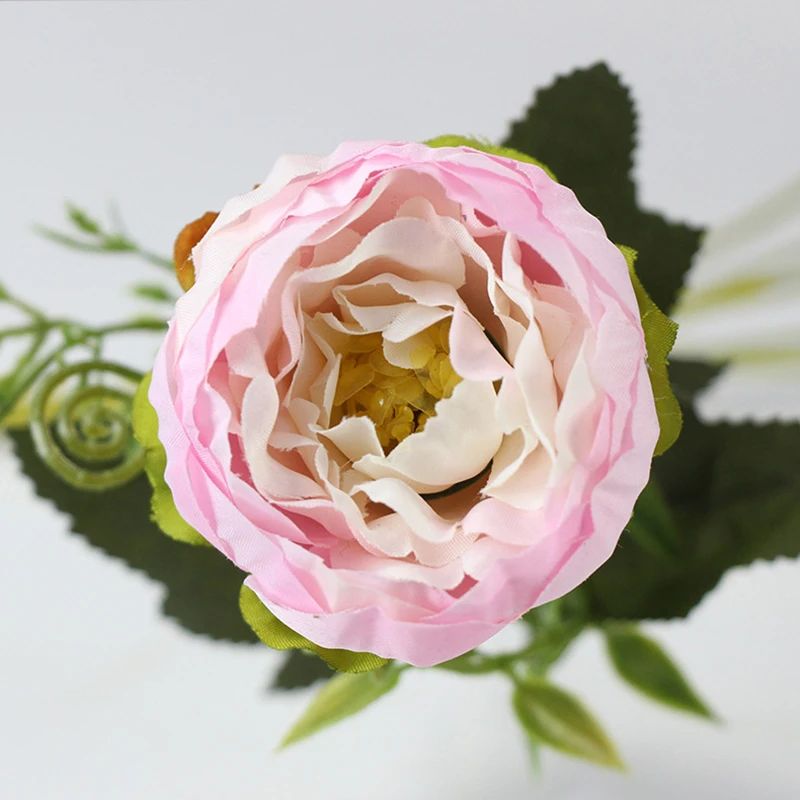 Искусственные шелковые цветы JAROWN 6 головок Букет пионов свадебные и домашние