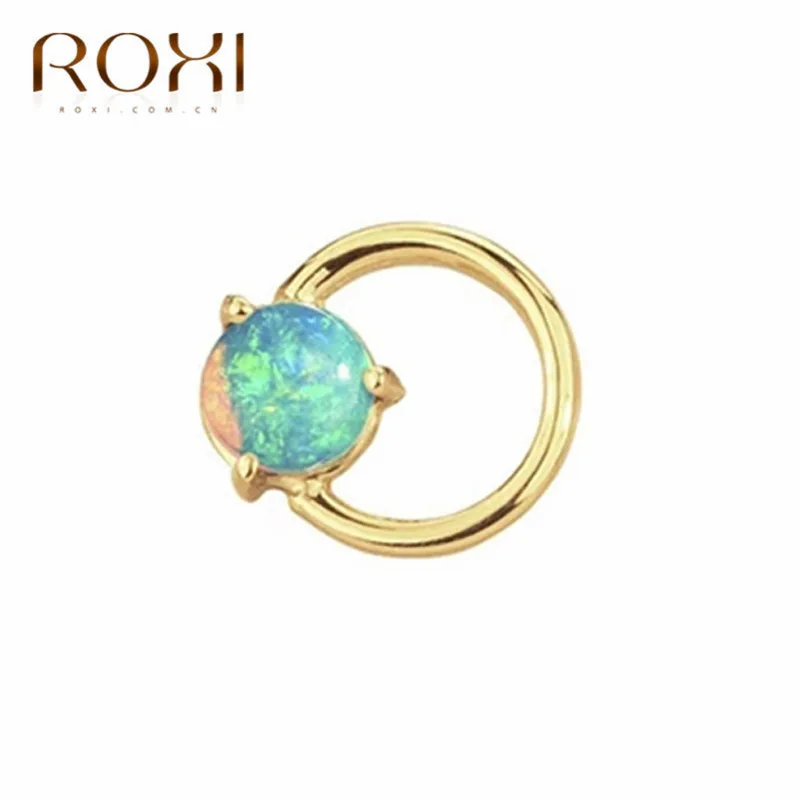 Женские и детские серьги-гвоздики ROXI круглые серьги с белым огненным опалом