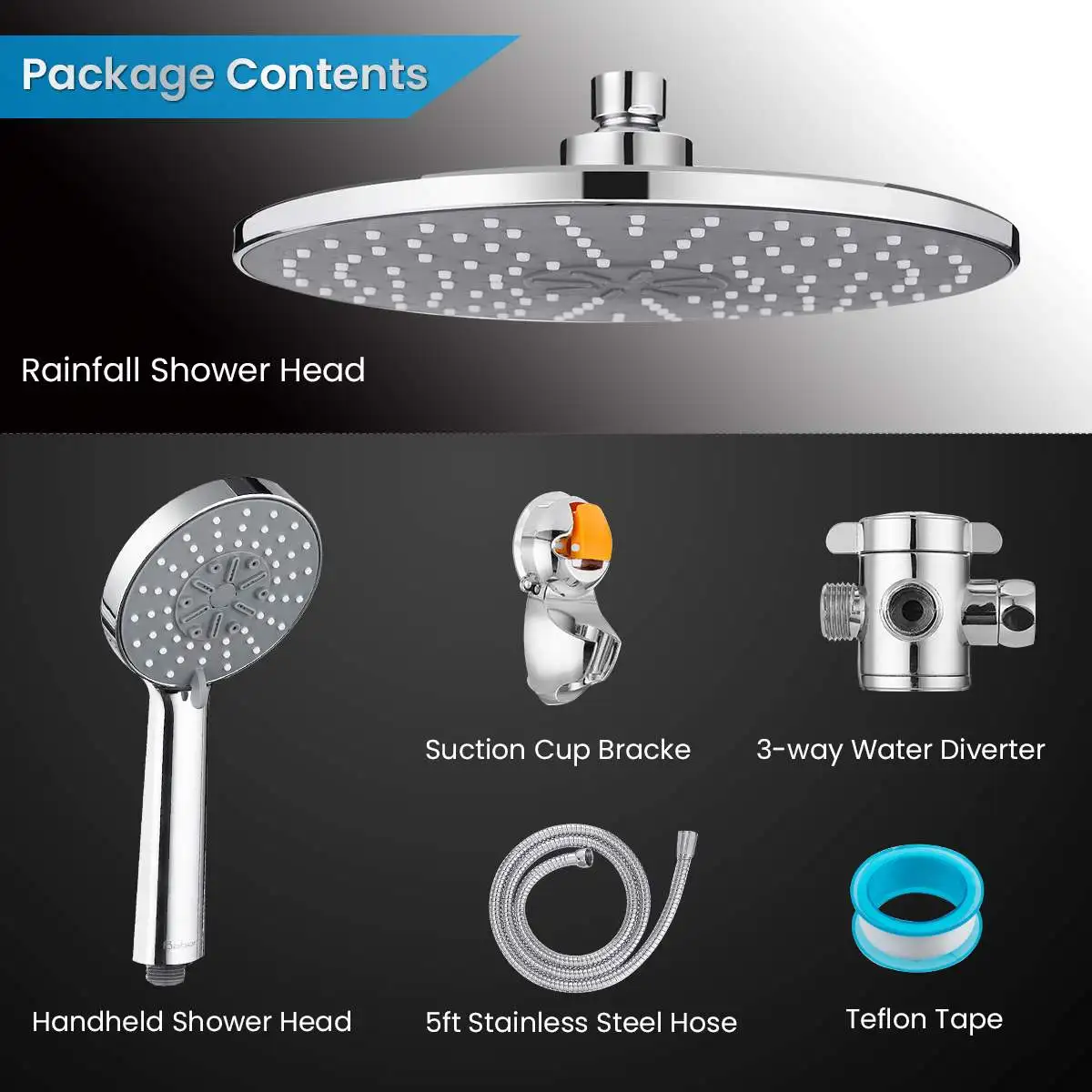 

Bathroom Faucet Black Rain Shower Head Thermostatic Bath Faucet Wall Mounted Bathtub Shower Mixer Tap Shower Faucet Shower Set