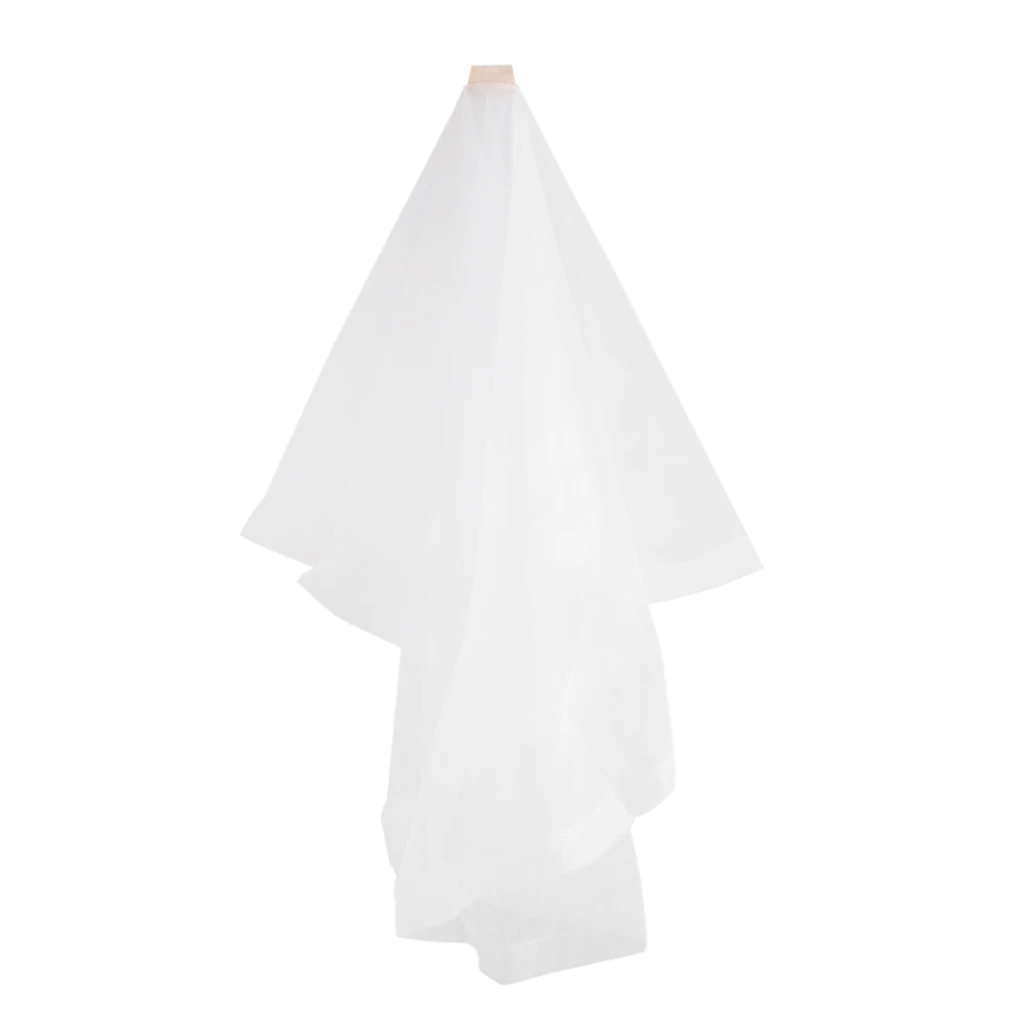 

Tulle Bridal Veil In Two Layers Ornament Bridal Hairstyle -
