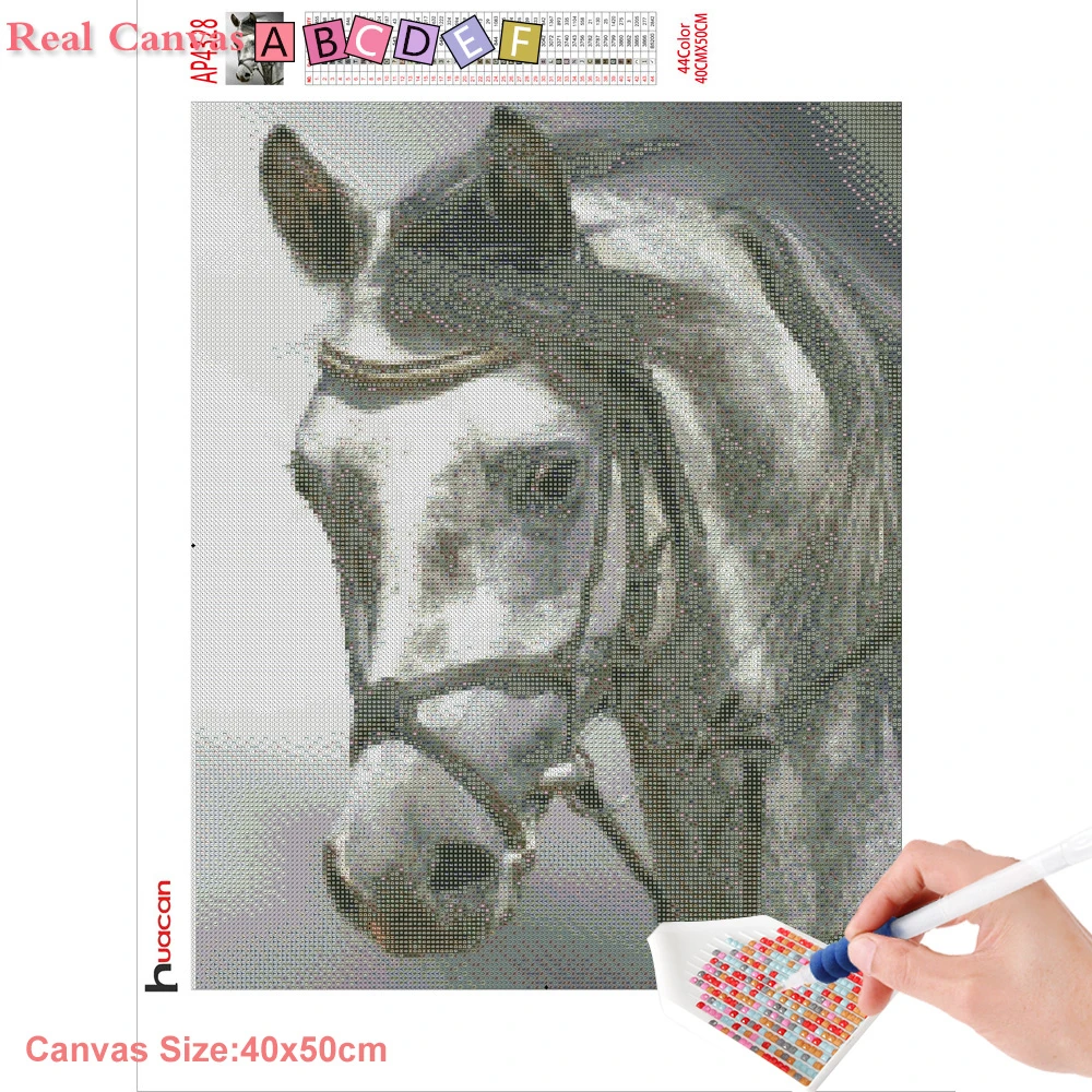 Huacan Алмазная вышивка Horse 5D DIY картина крестиком изображение мозаики стразами