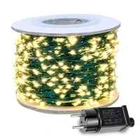 fairy lights led string lamp plug in green wire for wedding mariage outdoor street christmas garland decoration 2021 roof