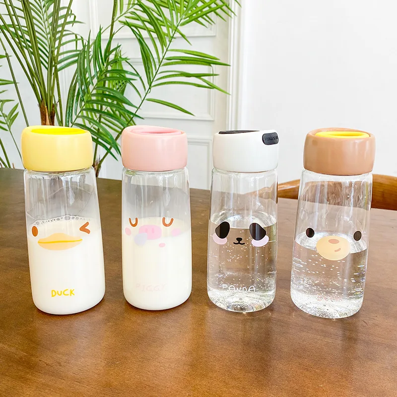 Мультяшная симпатичная простая пластиковая чашка с животными портативная