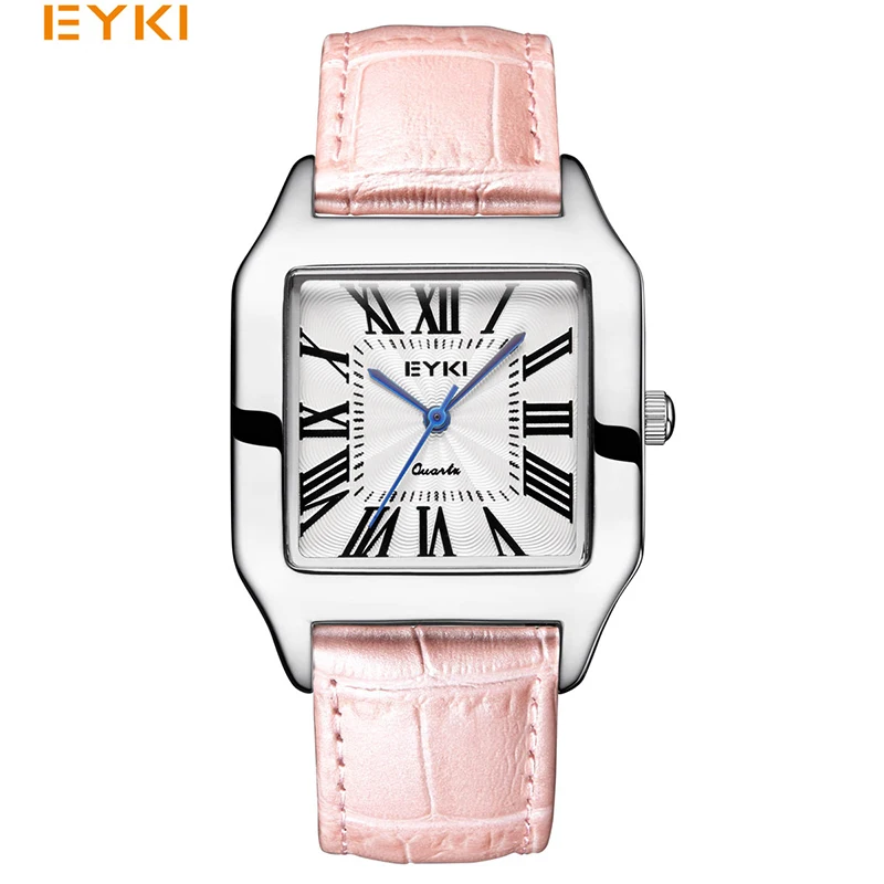 EYKI Women s Leather Watches Classic Design Rectangular Femal Waterproof Watches Ladies Spring Dress Wristwatch Christmas Gift