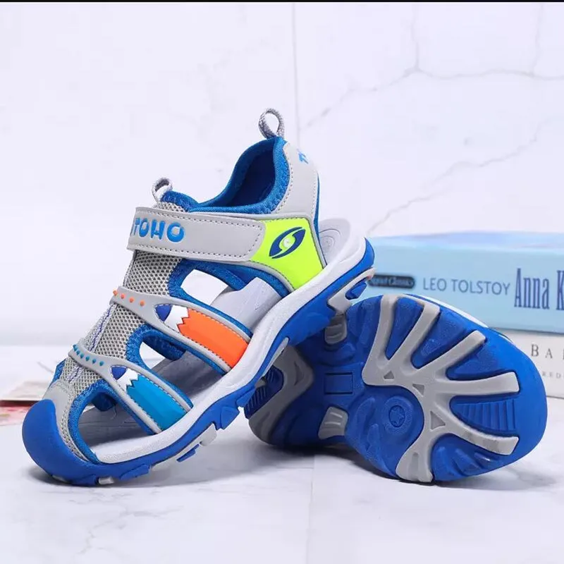 Детские сандалии для мальчиков уличная спортивная обувь с закрытым носком