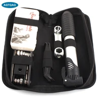 bicycle tool bag multi function folding tire repair kits multifunctional kit set with pouch pump for bike bicycle