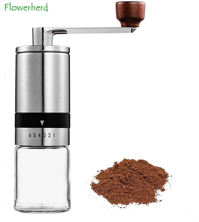 Ручной Кофе измельчители Керамика кофемолка ручной Точильщик 6 регулируемые