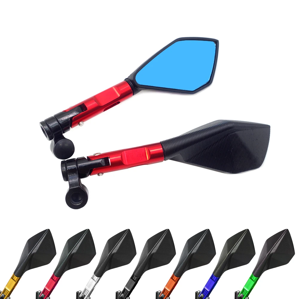 Универсальное боковое зеркало заднего вида для мотоцикла с ЧПУ 8 10 мм синие линзы