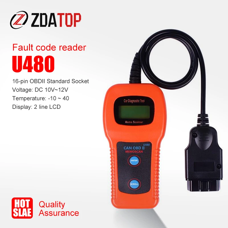 Профессиональный считыватель кодов ошибок U480 OBDII CAN BUS/считыватель двигателя