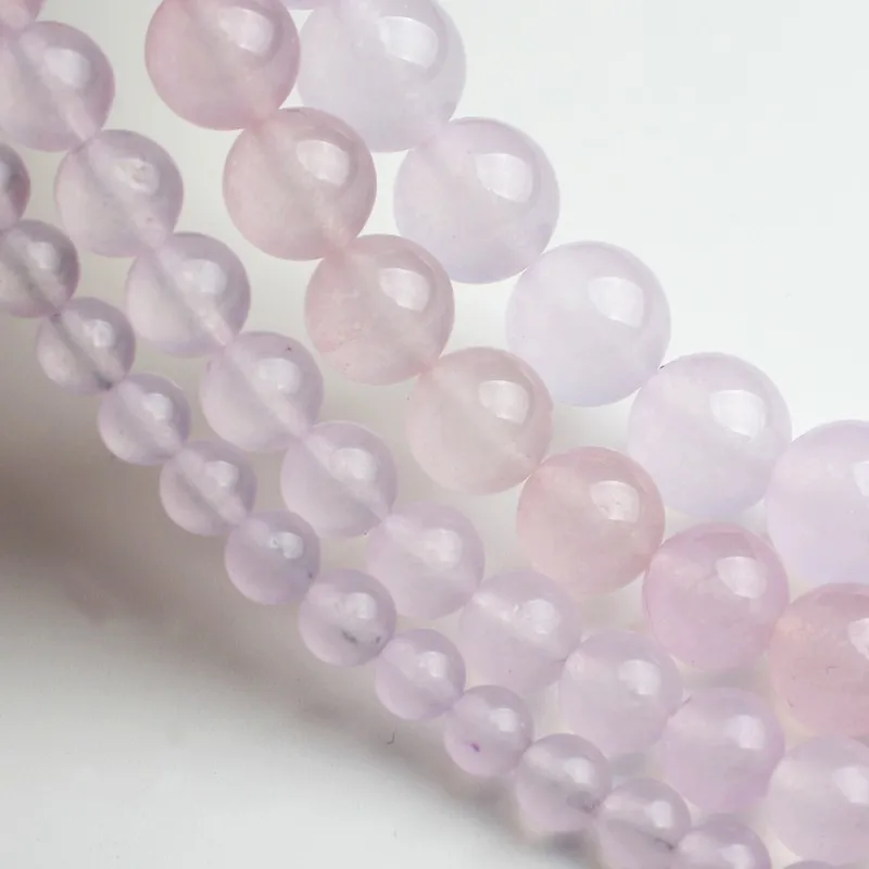 Круглые бусины фиолетового нефрита AAA + незакрепленные из натурального камня для