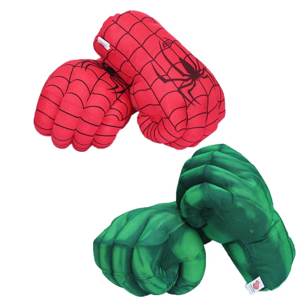 

13\\\" 33cm Hulk Smash Hands + Spider-Man Plush Gloves Spiderman Performing Props Toys Great Gift