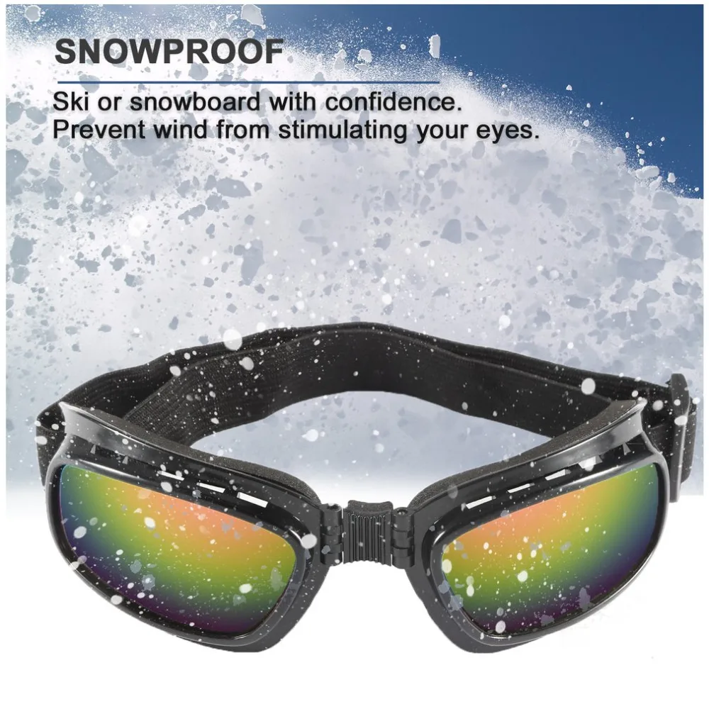 

Складные винтажные мотоциклетные очки, регулируемые ветрозащитные пылезащитные лыжные очки с эластичной резинкой, очки для гонок по бездо...