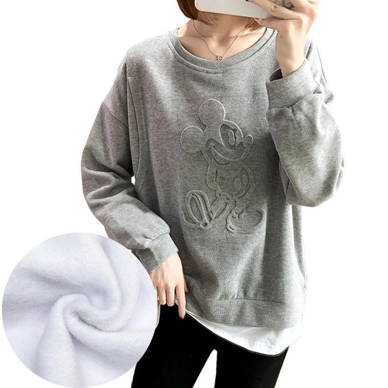 

Winter Pregnancy Top Sweatshirts For Pregnant Women False Two-Piece Pullover Nursing Clothes Mothers Maternity Sweater 3969B-H