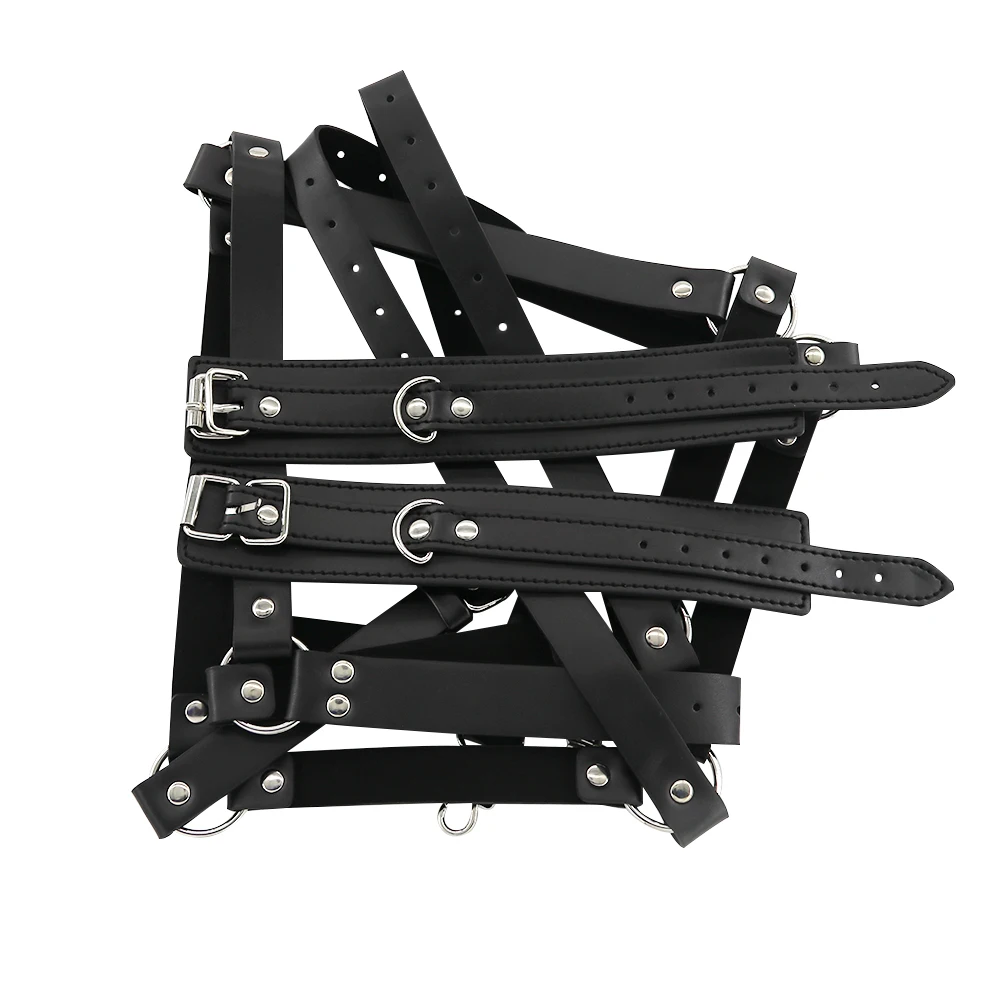 EXVOID Gear Lingerie Goth Fetish Harness Sex Toys for Couples PU Leather BDSM Bondage Full Restraint Set Shop |