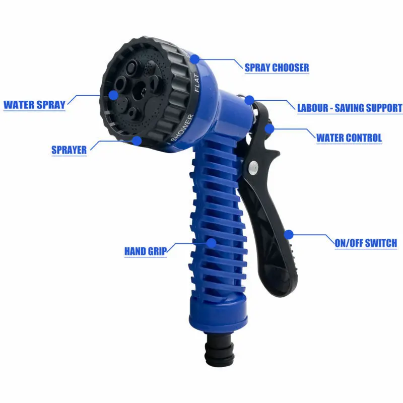 Водяной пистолет высокого давления гибкий легкий шланг растягивающийся садовый