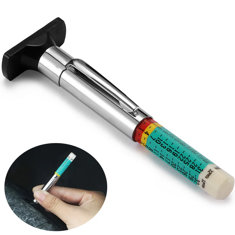 

25mm Car Tire Universal Measuring Pen Tire Tread Pattern Depth Measurement Tool Cylindrical Automotive Thickness Detection Gauge