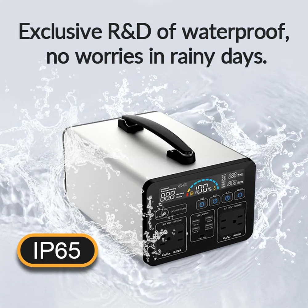 

Водонепроницаемый уличный источник питания, 324000 Вт/ч, мА/ч, 4 выхода AC в, QC3.0, Тип C, солнечный генератор для работы вне сети