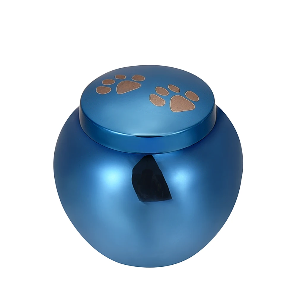 Blue Горячая Распродажа нет. 1! Собака/кошка Лапа Печати Keepsake кремации животных урны для прах питомца медальон 316L нержавеющая сталь похоронный Мемориал мини банка - Окраска металла: Blue