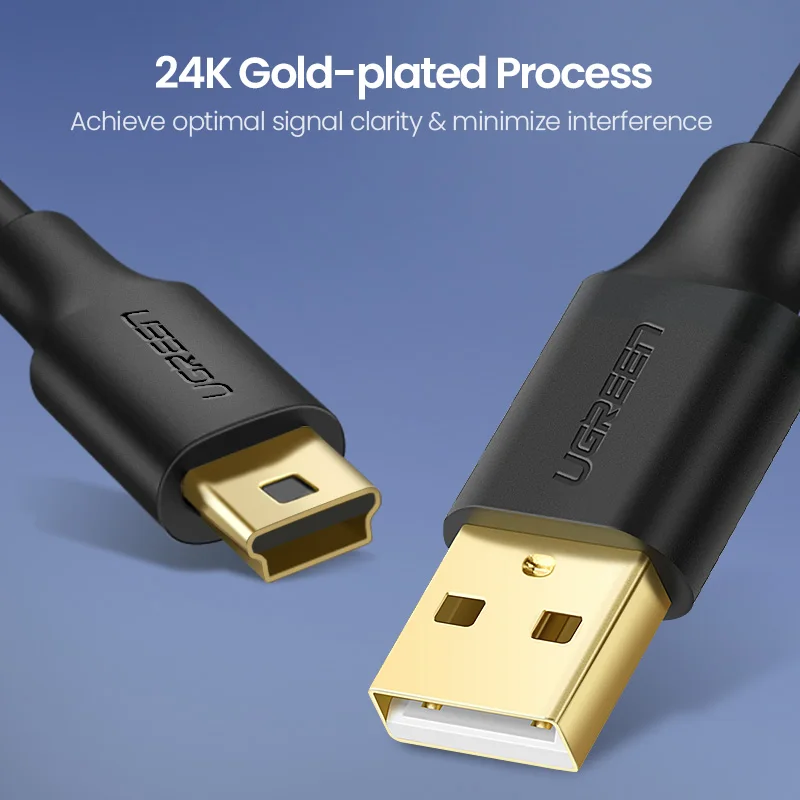 Кабель Mini USB/USB Ugreen для быстрой зарядки MP3 MP4 проигрывателя автомобильного