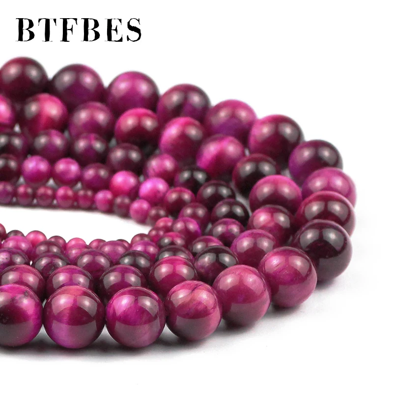 Натуральный розовый раздирать тигровый глаз камень круглые бусины Свободные Spacer