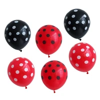 12pcslot black red white spot latex balloons polka dot wave point globos birthday wedding party decor supplies kids toy