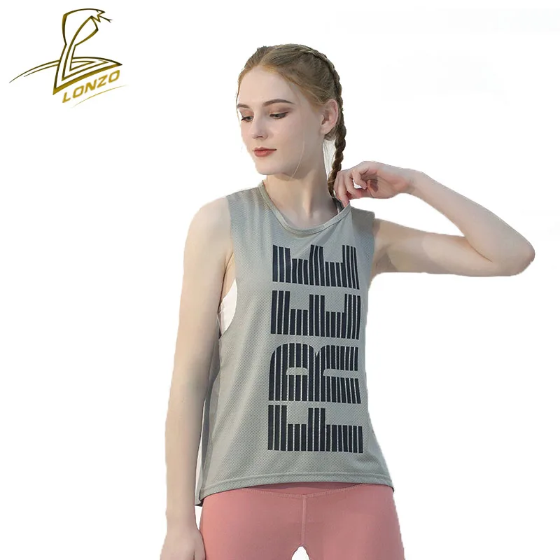 Жилет для йоги LONZO сексуальная сетчатая дышащая футболка без рукавов Женский