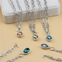 anslow 2022 charms new original design fashion jewelry 50cm chain cute crystal pendant necklace christams friend gift an001