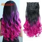 Синтетические Красные розовые накладные волосы Накладные на 16 зажимах 140 г 6 шт. волнистые кудрявые прически термостойкие поддельные светлые волосы