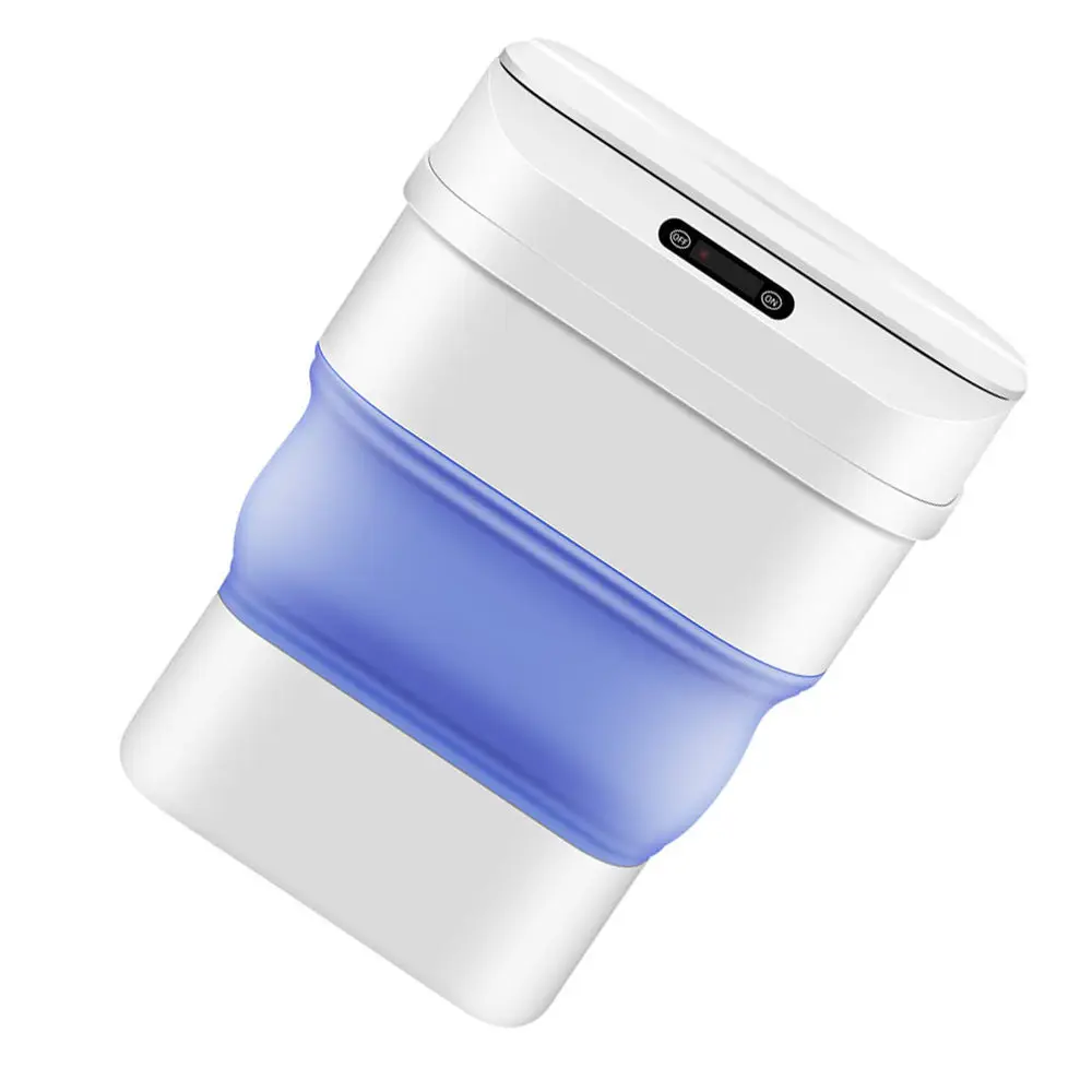 

1Pc Intelligent Sensor Rubbish Can Chic Trash Can Intelligent Garbage Can Blue