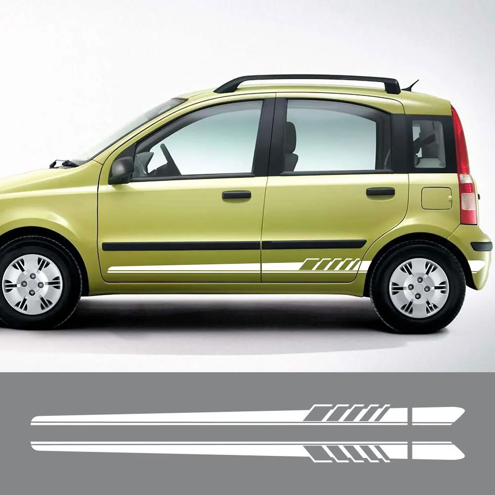 

For Fiat 500 ARGO Bravo FREEMONT Idea LINEA Panda PUNTO Seicento Siena Auto Accessories 2PCS Car Door Side Sticker Vinyl Decal