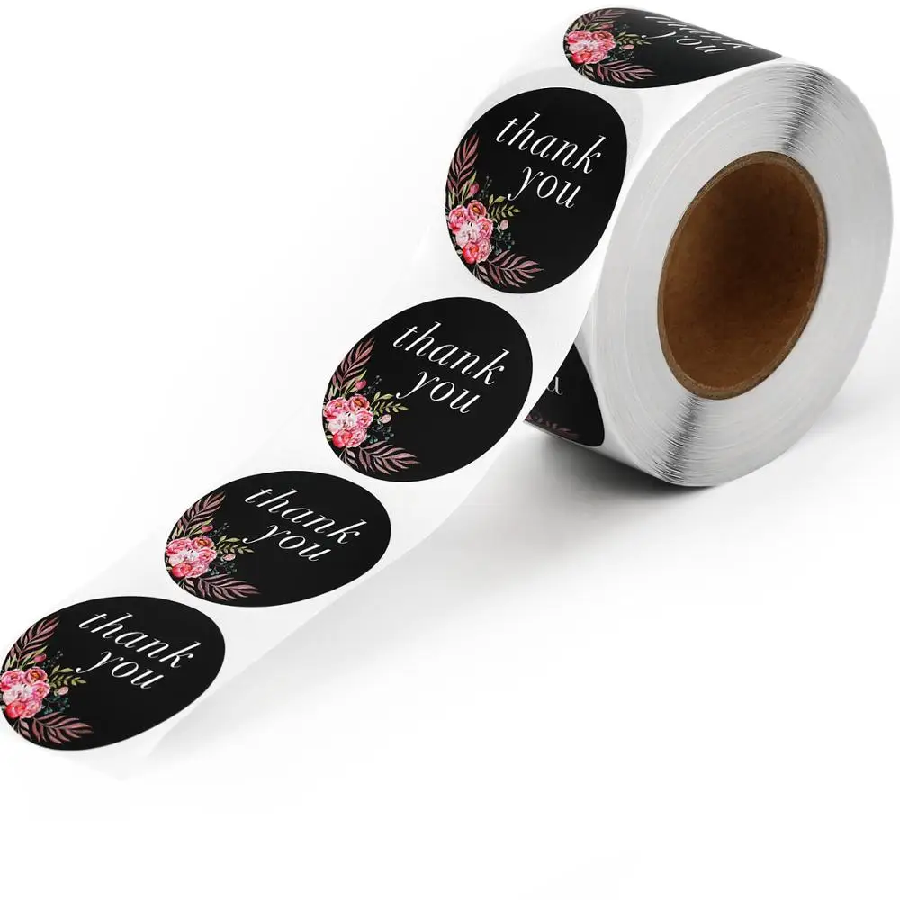 Methdic 1.5 inch round thank you stickers seal labels roll 500pcs/roll waterproof label | Канцтовары для офиса и дома