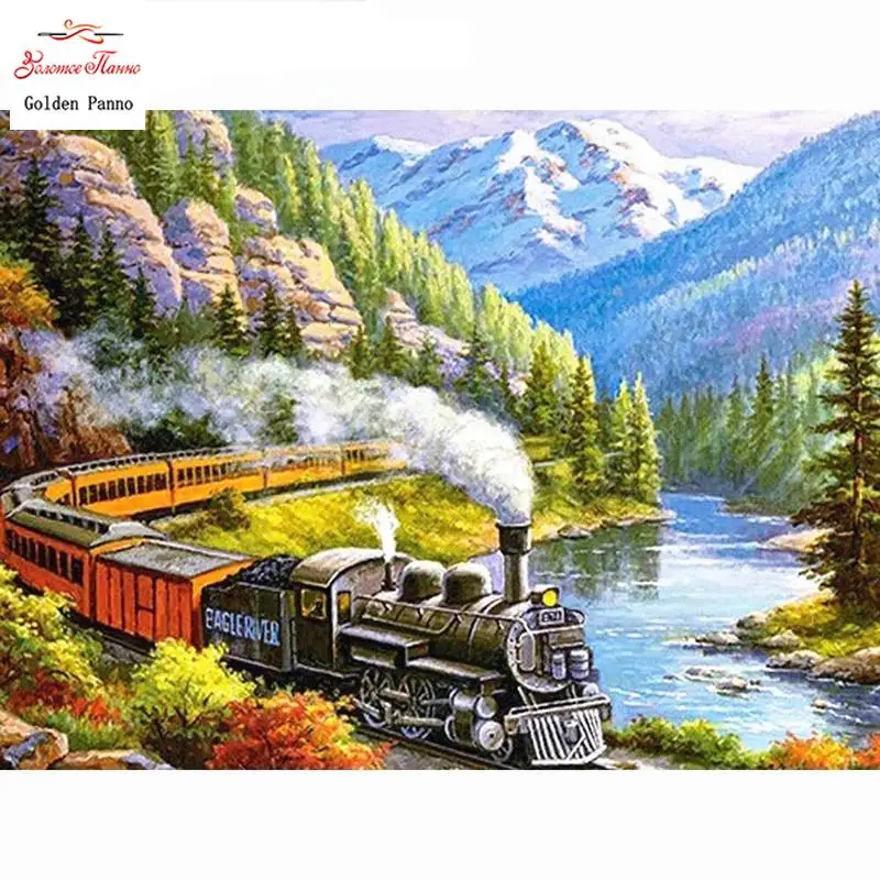 new arrival 5D DIY Diamond Painting diamonds Train Landscape Cross Stitch Diamond Embroidery Sale Decoration Home