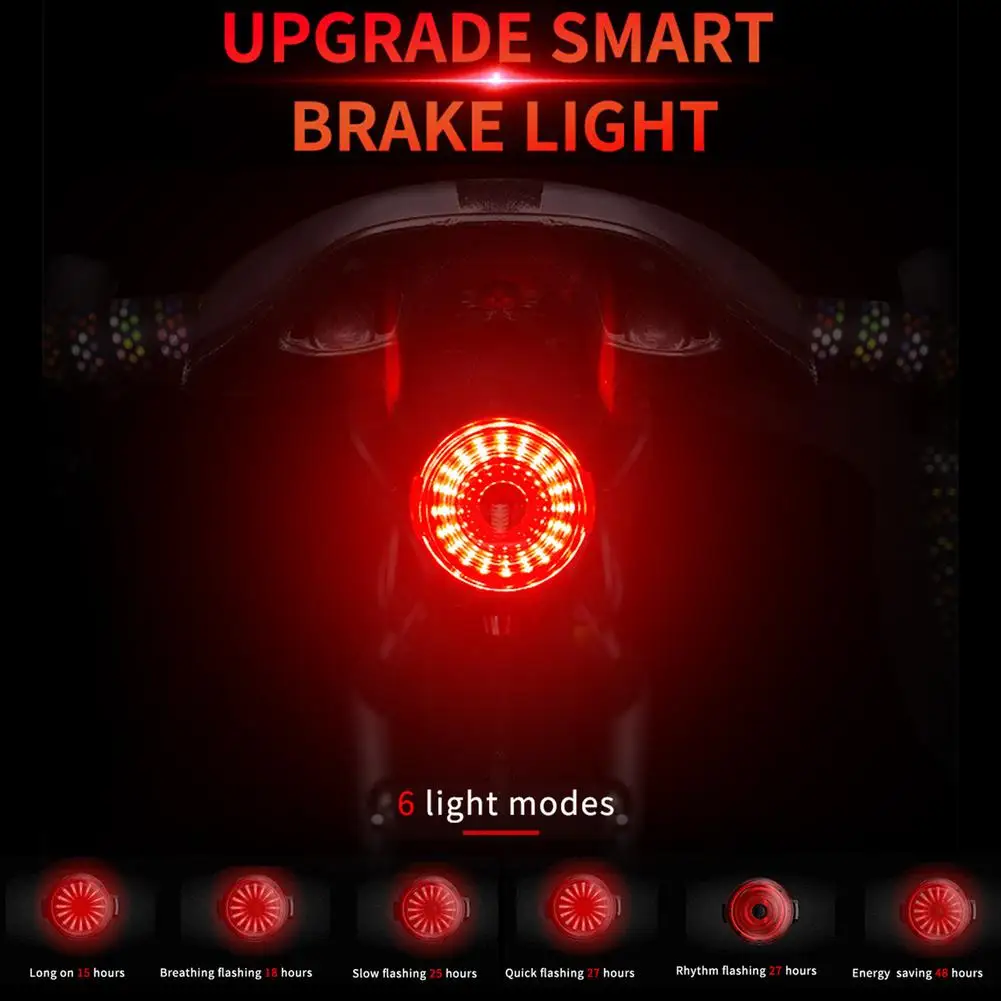 

COB LED USB Charging Bicycle Brake Tail Light IPX6 Waterproof 350mAh Smart Bicycle Taillights MTB Bicycle Lights Luz Bicicleta