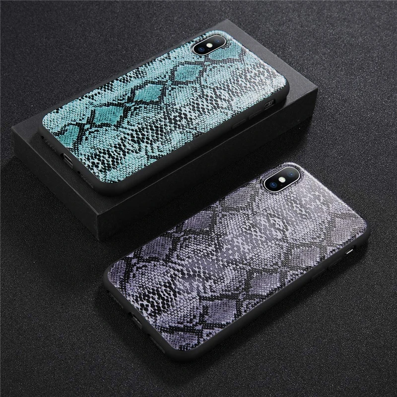 Lovebay чехол кожа змеи, зерно телефонные чехлы для iphone X Case мягкий Животные Печатный чехол-накладка на заднюю крышку для iphone 6 6S 7 8 плюс XS Max X XR