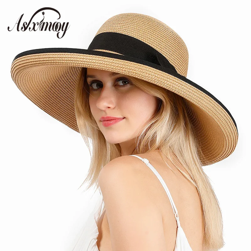 Летняя соломенная шляпа Женская пляжная Солнцезащитная с козырьком женская