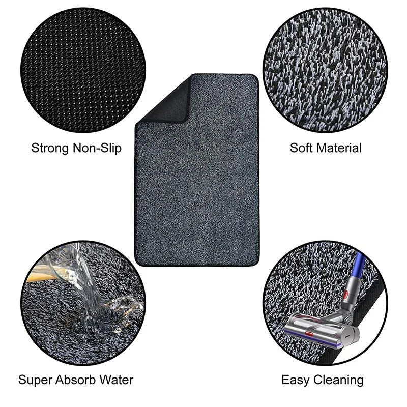 

Door Mat, Backing Non Slip Low-Profile Super Absorbent Door Mat Cotton Shoe Scraper Dirt Trapper Pet Mat for Front