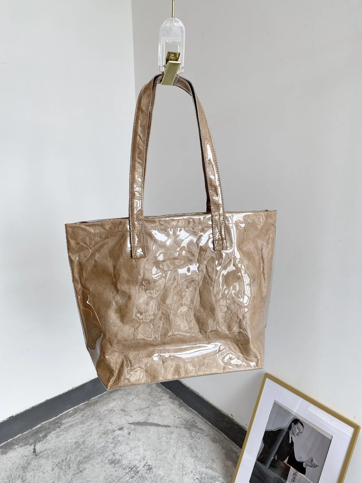 

Shopping Bags Women 2021 Solid Color Transparent PVC Bag