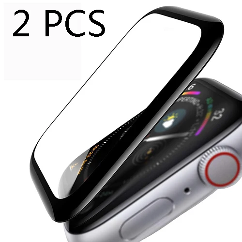 2 pcs 3D HD чехол из закаленного стекла для Apple Watch 3 2 1 38 мм 42 мм Защитная пленка для IWatch 4 5 44 мм 40 мм аксессуары - Цвет: 2 pcs