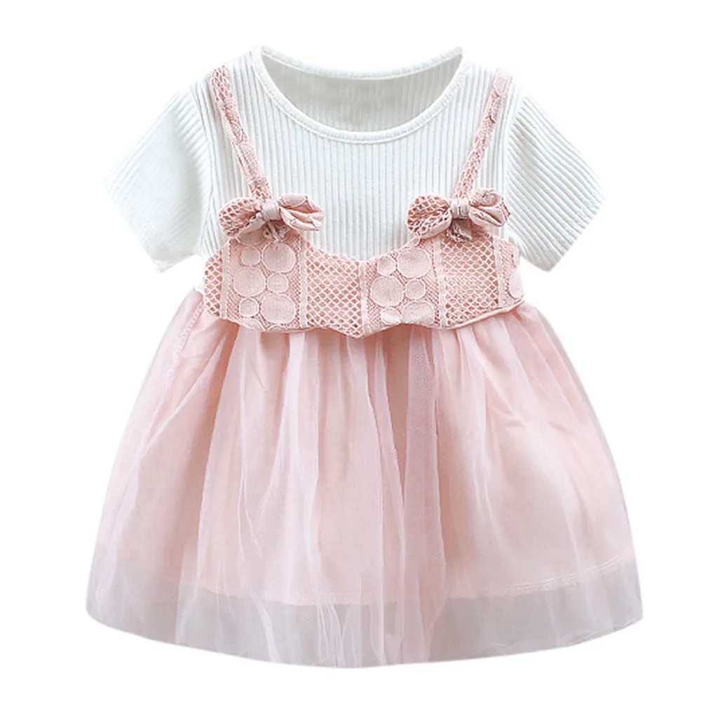Платье пачка для новорожденных девочек короткий рукав бант бальные платья
