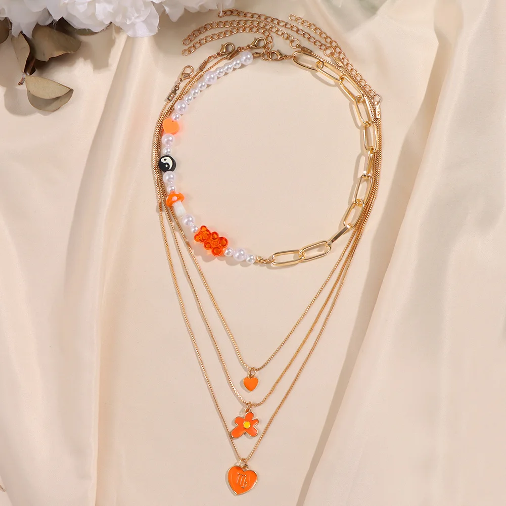 Bling Crystal Tennis Chain Choker Necklace For Women Multilayer Boho Smiley Pearl Beaded Personality Handmade Jewelry | Украшения и