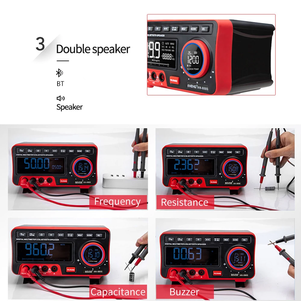 Мультиметр BSIDE ZT-5566 с двойным экраном дисплеем EBTN 19999 Bluetooth-совместимым динамиком