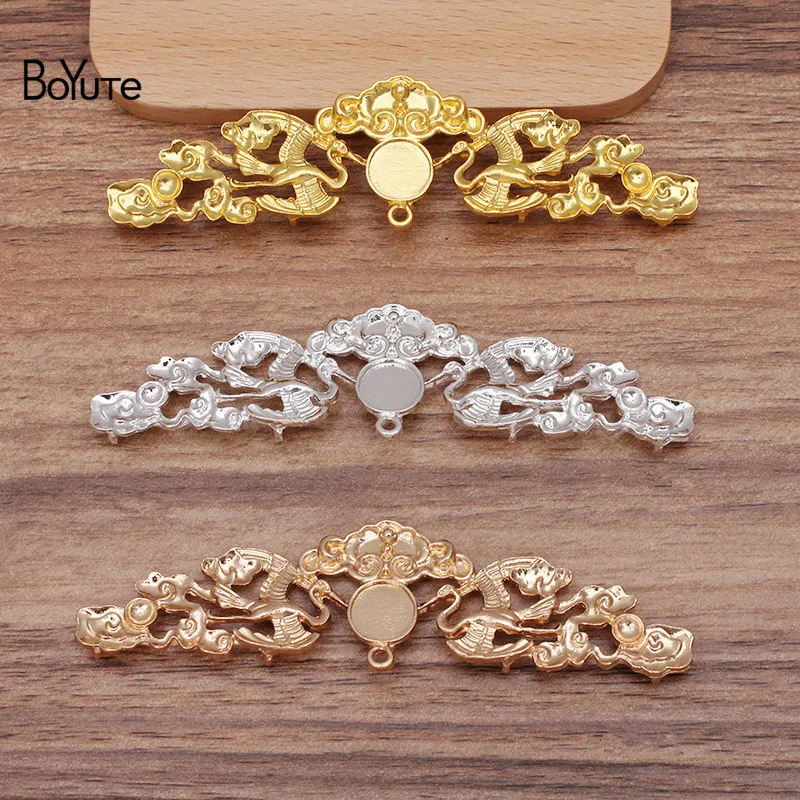 

BoYuTe (10 Pieces/Lot) 27*100MM Metal Alloy Materials with 10MM Blank Base DIY Handmade Jewelry Findings Components