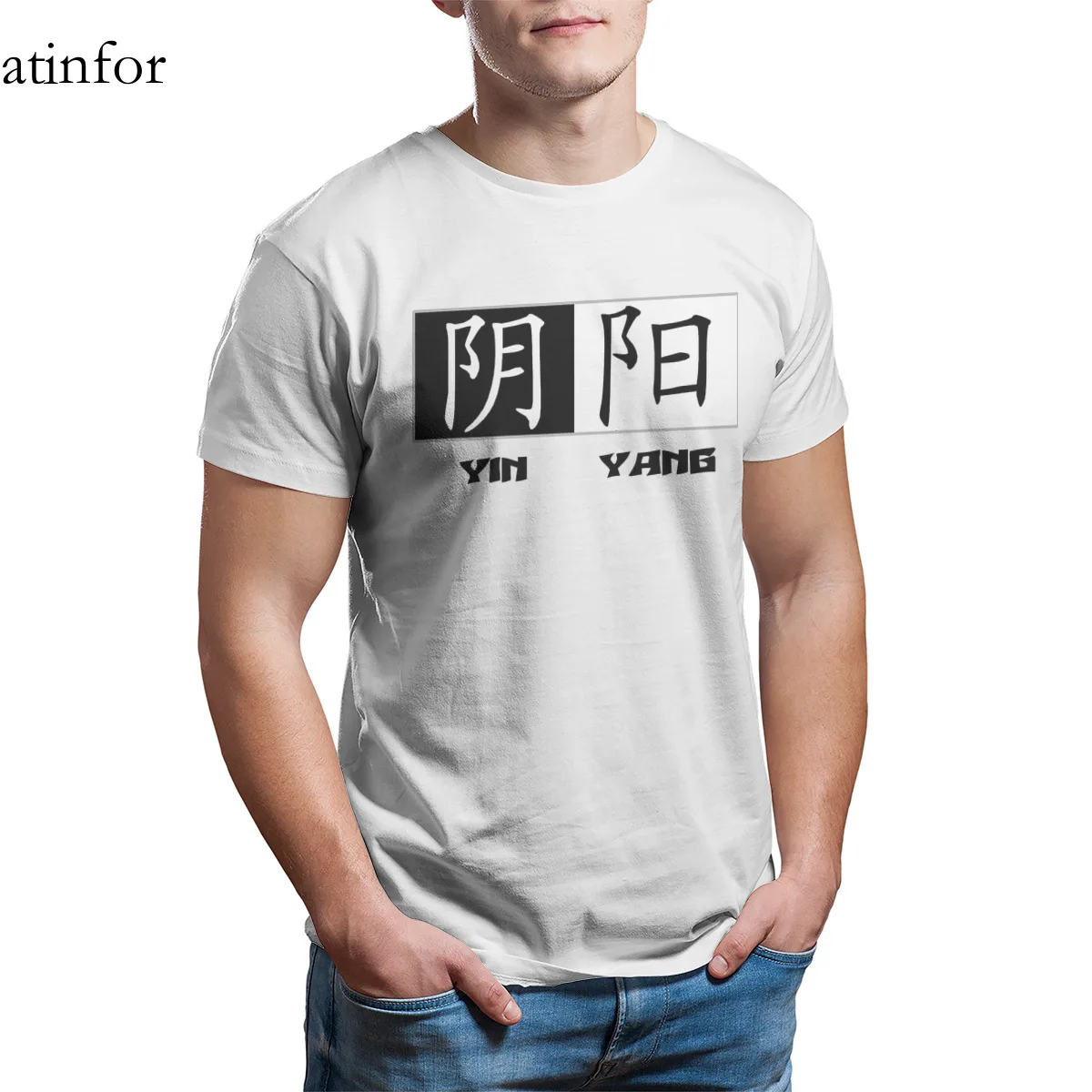 

Инь Китайский символов футболка с коротким рукавом больших размеров в стиле ретро наивысшего качества в африканском стиле мужская одежда ...