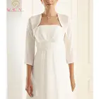 Женское свадебное болеро 2022, жакеты для невесты 34, рукав три четверти, элегантные аксессуары для официальвечерние вечеринки и свадьбы