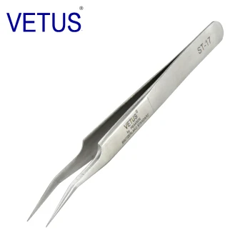 ST-17 Подлинный Пинцет «VETUS» Пинцет для наращивания ресниц из нержавеющей стали Сверхтонкий Высокоточный анти кислотные пинцеты антистатические - Цвет: ST-17