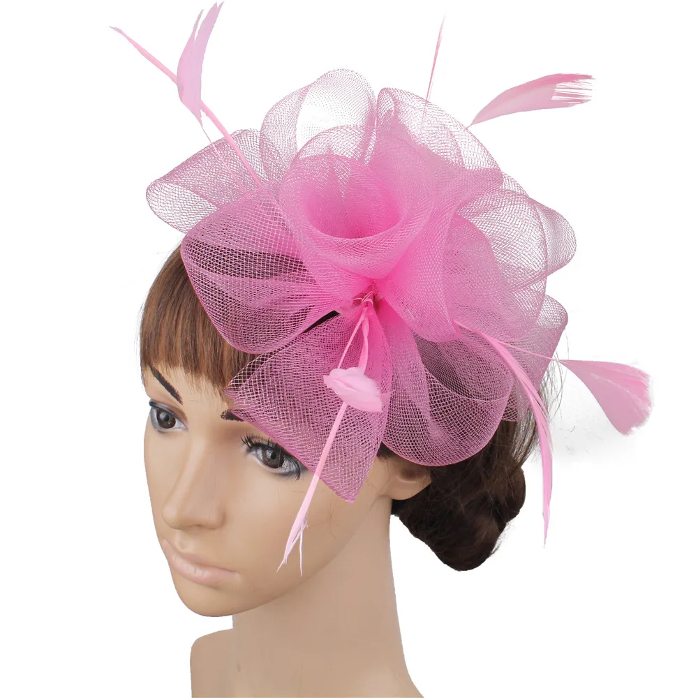 

Женская вуалетка с перьями, свадебная шляпа с вуалеткой и зажимом для волос, для церкви, коктейвечерние, аксессуары для волос